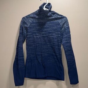 Nike Pro Hyperwarm Blue Patterned Top small